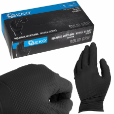 Geko Solid Grip nitril védőkesztyű, S méret, fekete, 50 db, Geko G75200-S gyógyászati segédeszköz