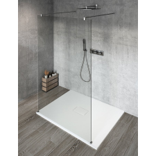 Gelco VARIO CHROME Szabadon álló zuhanyfal merőleges merevítőkkel, transzparent üveg, 1200mm kád, zuhanykabin