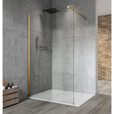 Gelco VARIO GOLD MATT Fix zuhanyfal, fali profillal, merőleges merevítő nélkül, transzparent üveg, 800mm kád, zuhanykabin