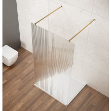 Gelco VARIO GOLD Szabadon álló zuhanyfal merőleges merevítőkkel, nordic üveg, 1200mm kád, zuhanykabin