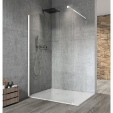 Gelco VARIO WHITE Fix zuhanyfal, fali profillal, merőleges merevítő nélkül, transzparent üveg, 700mm kád, zuhanykabin