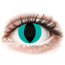 Gelflex CRAZY LENS - Cat Eye Aqua - dioptria nélkül napi lencsék (2 db lencse)