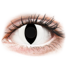 Gelflex CRAZY LENS - Cat Eye White - dioptria nélkül napi lencsék (2 db lencse) napszemüveg