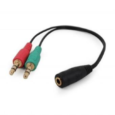 Gembird 2X3.5 MM 4-PIN audio cross-over adapter cable, black kábel és adapter