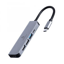 Gembird A-CM-COMBO5-03 USB Type-C 5-in-1 Multi-Port Adapter Space Grey laptop kellék
