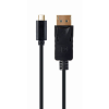 Gembird A-CM-DPM-01 USB-C - Displayport Kábel 2m - Fekete (A-CM-DPM-01)