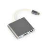 Gembird A-CM-HDMIF-02-SG USB Type-C 3-in-1 Multi-Port Adapter Space Grey