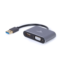Gembird A-USB3-HDMIVGA-01 USB to HDMI + VGA Display Adapter Space Grey kábel és adapter