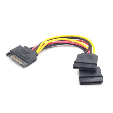 Gembird Cablexpert  S-ATA tápkábel elosztó 15cm (CC-SATAM2F-01) (CC-SATAM2F-01) kábel és adapter