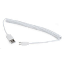 Gembird Cablexpert USB 2.0 --&gt; micro-USB 1.8m tekercs kábel, fehér (CC-MUSB2C-AMBM-6-W) kábel és adapter