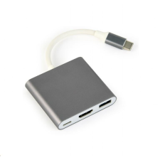 Gembird Cablexpert USB-C -> HDMI + USB-C + USB-A szürke (A-CM-HDMIF-02-SG) (A-CM-HDMIF-02-SG) kábel és adapter
