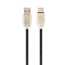 Gembird CC-USB2R-AMCM-2M Premium rubber Type-C USB charging and data cable 2m Black kábel és adapter