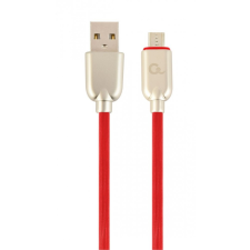 Gembird CC-USB2R-AMmBM-2M-R microUSB Premium rubber charging and data cable 2m Red kábel és adapter
