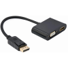 Gembird DisplayPort 1.2/1.2a VGA/D-Sub + HDMI Átalakító Fekete 10cm A-DPM-HDMIFVGAF-01