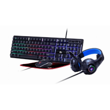 Gembird Ghost 4in1 Gaming Billentyűzet + Headset + Egér + Egérpad - Angol (US) (GGS-UMGL4-02) billentyűzet