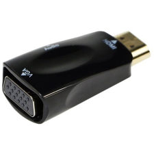 Gembird HDMI -> VGA Jack 3,5mm M/F adapter +audio fekete kábel és adapter