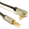 Gembird JACK audio kábel 1m - Fekete (3.5mm jack apa - 3.5mm jack apa derékszögű) (CCAPB-444L-1M)