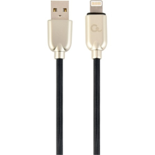 Gembird Premium rubber 8-pin charging and data cable, 2m, black kábel és adapter
