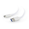 Gembird USB 3.0 AM to Type-C cable (AM/CM), 0.1m, white