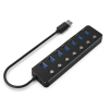 Gembird USB 3.0 HUB 7 portos fekete (UHB-U3P7P-01) (UHB-U3P7P-01)