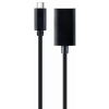 Gembird USB 3.0 Type C DisplayPort Átalakító Fekete 15cm A-CM-DPF-02