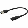 Gembird USB 3.1 AM to Type-C female adapter cable, 10 cm, black (A-USB3-AMCF-01)