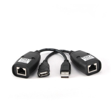  Gembird USB-A 2.0 -&gt; Cat.5e adatkábel hosszabbító fekete max. 30m kábel és adapter