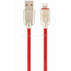 Gembird USB-A 2.0 -> Lightning M/M adatkábel 2m piros Premium rubber (CC-USB2R-AMLM-2M-R)