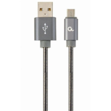  Gembird USB-A 2.0 -&gt; USB-B 2.0 micro M/M adatkábel 1m szürke Premium spiral metal kábel és adapter