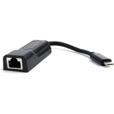 Gembird USB-C Gigabit hálózati adapter, fekete kábel és adapter