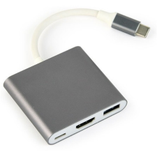  Gembird USB-C -&gt; HDMI 1.4 USB-C USB 2.0 A M/F adapter 0.2m ezüst kábel és adapter