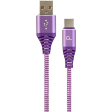  Gembird USB-C -&gt; USB 2.0 A M/M adatkábel 1m lila-fehér szövet borítás kábel és adapter