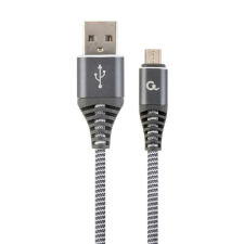 Gembird USB micro-B - USB Type-A szövet borítású adat- és töltőkábel 1m szürke (CC-USB2B-AMmBM-1M-WB2) (CC-USB2B-AMmBM-1M-WB2) mobiltelefon kellék