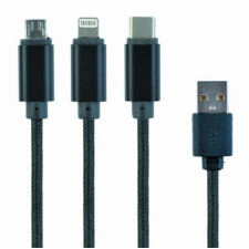Gembird USB töltőkábel micro USB + USB-C + Lightning 1m CC-USB2-AM31-1M kábel és adapter