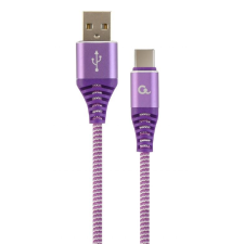 Gembird USB type-C - USB Type-A szövet borítású adat- és töltőkábel 2m lila (CC-USB2B-AMCM-2M-PW) (CC-USB2B-AMCM-2M-PW) mobiltelefon kellék