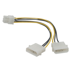 Gembird - Y Tápkábel 2 X 4pin HDD-ről 6pin videókártya csatl. kábel és adapter