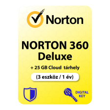 Gen Digital Inc. Norton 360 Deluxe + 25 GB Felhőalapú tárolás (3 eszköz / 1 év) (Előfizetés) (Elektronikus licenc) karbantartó program