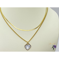  Génia gold elegáns nemesacél dupla nyaklánc nyaklánc