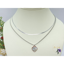  Génia rodium elegáns nemesacél dupla nyaklánc nyaklánc