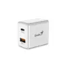 Genius PD-20AC 1x USB Type-C / 1x USB Type-A Hálózati töltő - Fehér (20W)