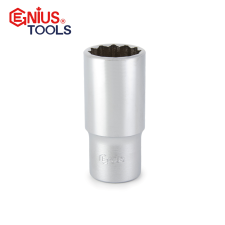 GENIUS TOOLS Dugókulcs - crowafej 3/8" 12 lap hosszú 17 mm Genius dugókulcs