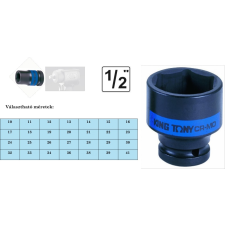  Gépi dugókulcs fej 6 lapú rövid 1/2&quot; 11 mm dugókulcs