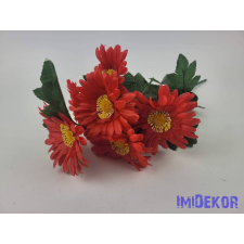  Gerbera 7 ágú csokor 42 cm - Piros dekorációs kellék
