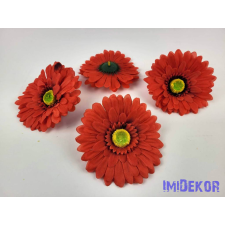 Gerbera selyemvirág fej 12,5 cm - Piros dekoráció