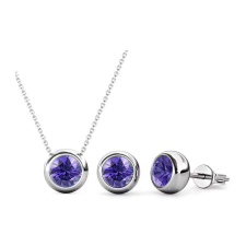 Gerda Swarovski kristályos szett - Amethyst ékszer szett