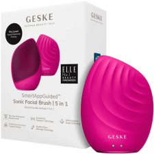 Geske 5 in 1 Szónikus arctisztító kefe alkalmazással magenta bőrápoló eszköz