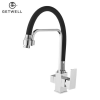 GetWell Pelikan-R, 3 utas, kihúzható zuhanyfejes Konyhai Csap Víztisztítókhoz Króm-Fekete színben