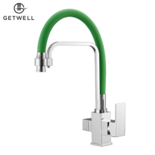 GetWell Pelikan-R, 3 utas, kihúzható zuhanyfejes Konyhai Csap Víztisztítókhoz Zöld színben csaptelep