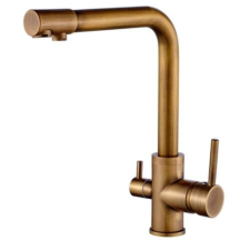 GetWell Simple 2 karos, 3 utas Konyhai Csap Víztisztítókhoz Antikolt Bronz színben csaptelep