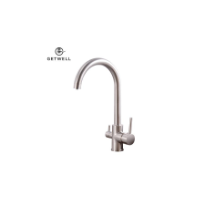 GetWell Sinuosity, két karos, 3 utas Konyhai Csap Víztisztítókhoz Rozsdamentes Acélból csaptelep